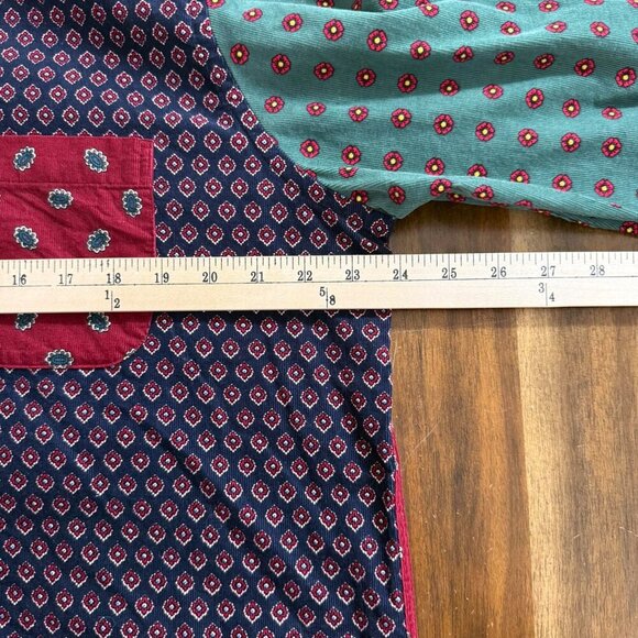 Brooks Brothers Corduroy Patchwork Pinwale Floral Print Large - Picture 5 of 6